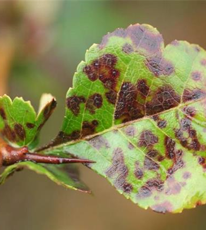 Blattflecken an Rotdorn