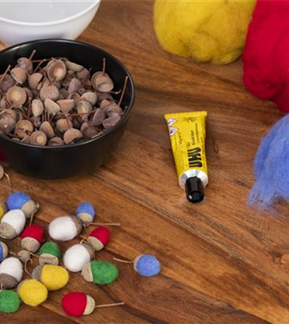 Bunte Filzeicheln – Herbstdeko mal anders